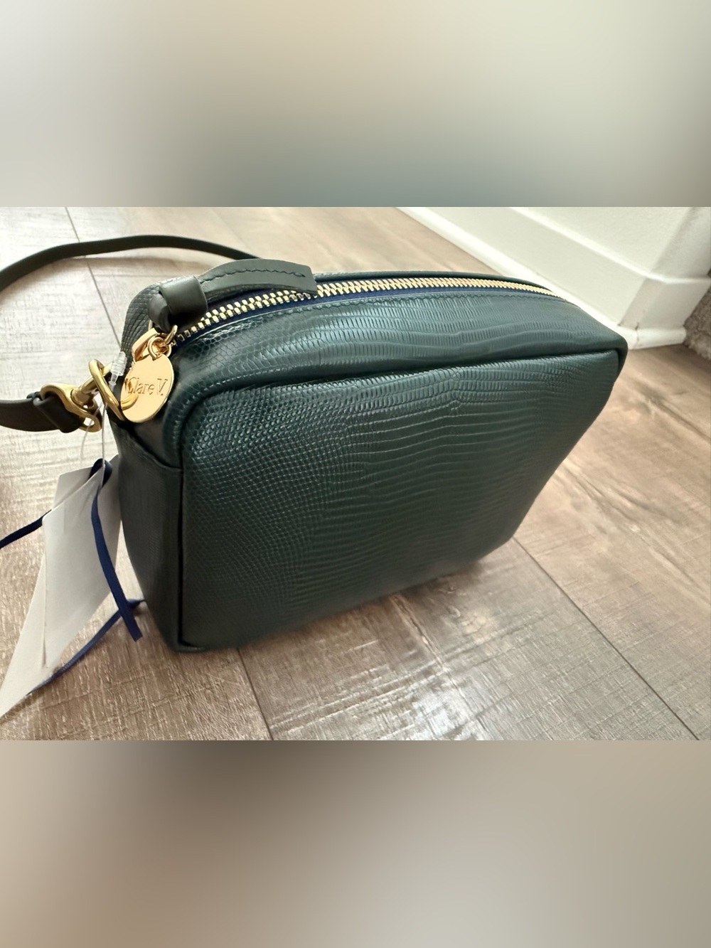 Clare V. Midi Sac Lizard Embossed Leather Crossbody - Picture 4 of 12